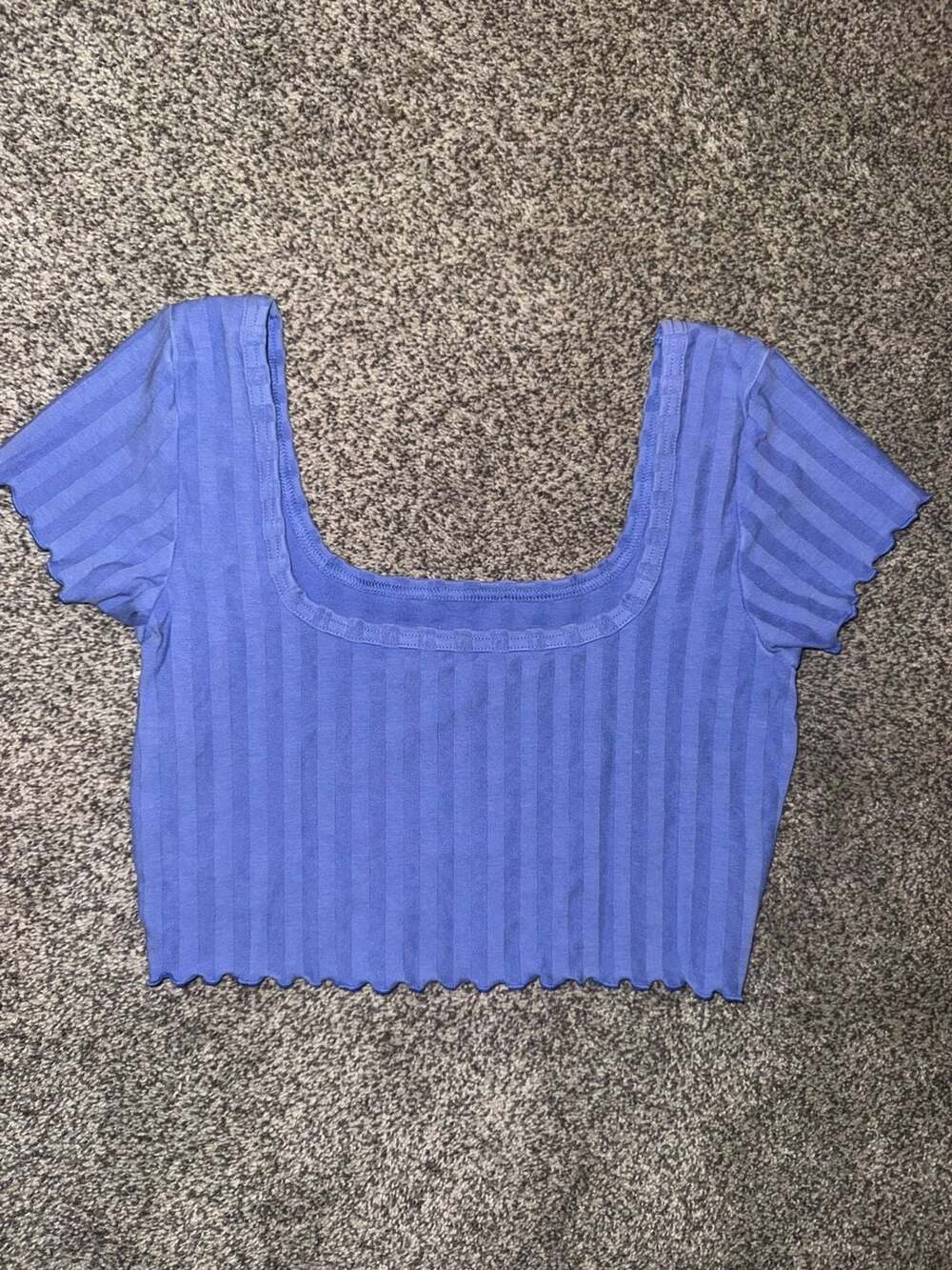 OFFLINE By Aerie OG Groove Blue Square Neck Ribbed Crop Top